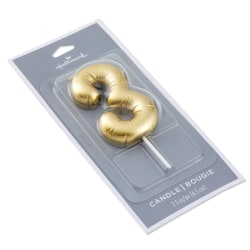 Hallmark "3" Metallic Gold Balloon Candle