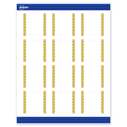 Avery® Print-To-The-Edge Cards With Sure Feed® Technology, S00-DK5-PRMWC10, Square, 2" x 2", Matte White, Preprinted Gold Dots Edge Design, Pack Of 120