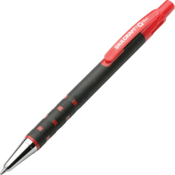 SKILCRAFT® Retractable Ballpoint Pens, Rubberized Grip, Medium Point, 83% Recycled, Red Ink, Box Of 12