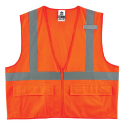 Ergodyne GloWear Safety Vest, Standard Solid, Type-R Class 2, 4X/5X, Orange, 8225Z