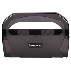 Boardwalk® Toilet Seat Cover Dispenser, 17 1/4"H x 11 3/4"W x 3 1/8"D, Smoke Black
