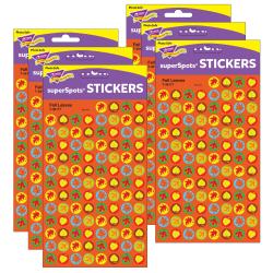TREND superSpots Stickers, Fall Leaves, 800 Per Pack, Set Of 6 Packs