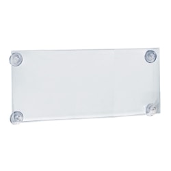 Azar Displays Acrylic Sign Frames With Suction Cups, 8-1/2"H x 14"W x 1/4"D, Clear, Pack Of 2 Frames