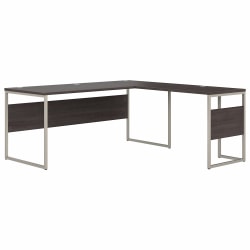 Bush Business Furniture Hybrid 72"W L-Shaped Corner Desk Table With Metal Legs, Storm Gray, Standard Delivery