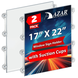 Azar Displays Acrylic Frames, 22"H x 17"W x 1/4"D, Clear, Pack Of 2 Frames