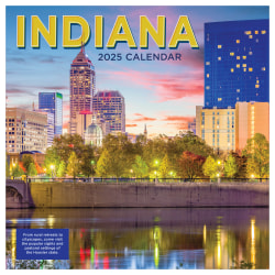 2025 TF Publishing Monthly Wall Calendar, 12" x 12", Indiana, January 2025 To December 2025