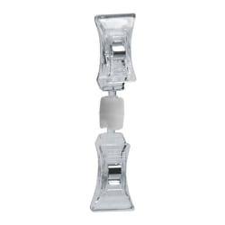 Azar Displays Double Clip-On Sign Holders, 3-1/2" x 3/4", Clear, Pack Of 10 Holders