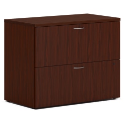 HON® MOD Desk 36"W x 20"D Lateral 2-Drawer File Cabinet With Removable Top, Mahogany