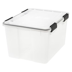 IRIS® Weathertight® Storage Container, 46 Quarts, 11 4/5" x 15 4/5" x 19 7/10", Clear
