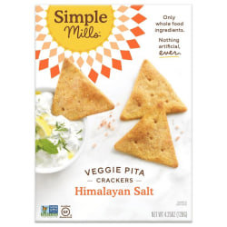 Simple Mills Pita Crackers, Himalayan Salt Veggie, 4.25 Oz, Total Qty 6
