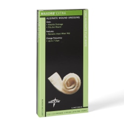 Medline Maxorb Extra CMC/Alginate Dressings, Flat, 1" x 12", Tan, Pack Of 5