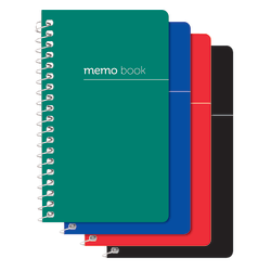 Office Depot® Brand Wirebound Side-Opening Memo Books, 3" x 5", College Ruled, 60 Sheets, Assorted Colors (No Color Choice), Pack Of 3