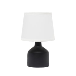 Simple Designs Mini Bocksbeutal Concrete Table Lamp, 9-7/16", White Shade/Black Base