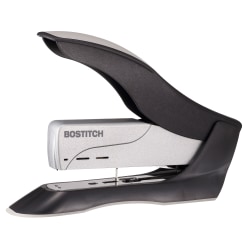 Bostitch® Spring-Powered Premium Heavy Duty Stapler, 100 Sheet Capcity, Black/Silver