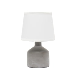 Simple Designs Mini Bocksbeutal Concrete Table Lamp, 9-7/16", White Shade/Gray Base