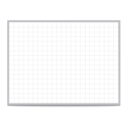 Ghent Grid Magnetic Dry-Erase Whiteboard, 48" x 72", Aluminum Frame With Silver Finish