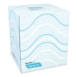 Cascades PRO Signature® Facial Tissue, 2-Ply, White, Cube, 90 Sheets/Box, 36 Boxes/Carton