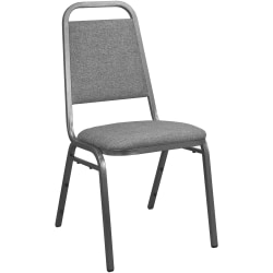 Flash Furniture Lauren Advantage Charcoal Gray Fabric-Padded Banquet Stackable Chairs, Charcoal Gray Fabric/Silver Vein Frame