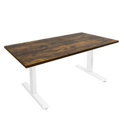 Mount-It! Electric Standing Desk With Adjustable Height And 55"W Tabletop, Oak