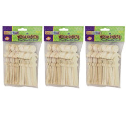 Creativity Street Wood Craft Sticks, 3/4" x 5-1/2", Natural, 36 Sticks Per Pack, Set Of 3 Packs