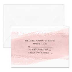 Custom Shaped Wedding & Event Response Cards With Envelopes, 4-7/8" x 3-1/2", Colorful Brushstroke, Box Of 25 Cards