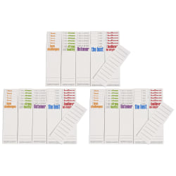 Inspired Minds Page Keepers Bookmarks, 2" x 6", Positivity Booster Set, 30 Per Pack, Set Of 3 Packs