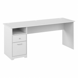 Bush® Furniture Cabot 72"W Computer Desk With Drawers, White, Standard Delivery