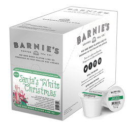 Barnies Coffee & Tea Co. Single Serve K Cup Decaf Coffee Pods, Santa's White Christmas, Box Of 24 Pods