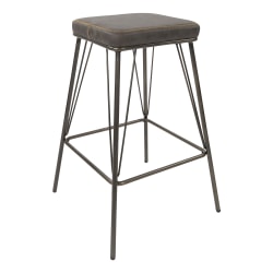 Ave Six Mayson 26"H Polyester Counter Stools, Charcoal/Gunmetal, Set Of 2 Stools