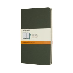 Moleskine Cahier Journals, 5" x 8-1/4", Ruled, 80 Pages, Myrtle Green, Pack Of 3 Journals