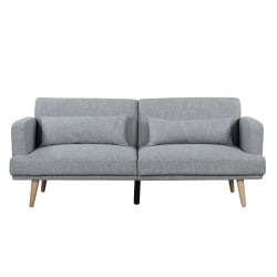Lifestyle Solutions Serta Polland Convertible Sofa, 32-3/4"H x 79-7/8"W x 32-1/3"D, Gray
