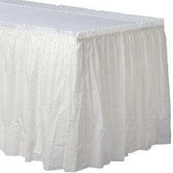 Amscan Plastic Table Skirts, Frosty White, 21’ x 29", Pack Of 2 Skirts