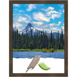 Amanti Art Woodgrain Stripe Wood Picture Frame, 20" x 26", Opening Size 18" x 24", Chocolate