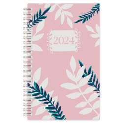2024 Office Depot® Brand Weekly/Monthly Planner, 5" x 8", Floral, January To December 2024