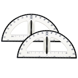 Learning Advantage Dry-Erase Magnetic Protractors, 19", White/Black, Set Of 2