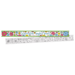 Barker Creek Double-Sided Border Strips, 3" x 35", Color Me In My Garden, Set Of 24