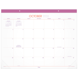 Mead® Color Pop 2027 Monthly Desk Pad Calendar, Purple, Standard, 17" x 21 3/4"
