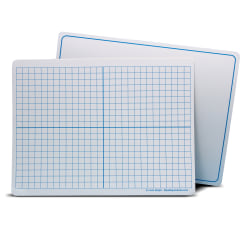Flipside Products Magnetic Dry-Erase Learning Mats, 2-Sided XY Axis/Plain, 9" x 12", Pack Of 12 Mats
