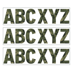 Eureka 7" Deco Letters, Classic Camo, 129 Letters Per Pack, Set Of 3 Packs
