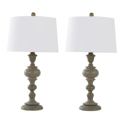 LumiSource Morocco Contemporary Table Lamps, 30"H, Off-White Shade/Acid Paloma Base, Set Of 2 Lamps