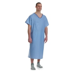Medline Blue Collection IV Gowns, 3X, Solid Blue, Pack Of 12