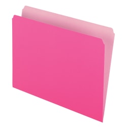Pendaflex® Straight-Cut Color File Folders, Letter Size, Pink, Box Of 100
