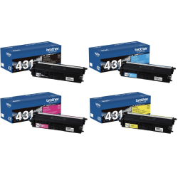 Brother® TN431 Black And Cyan, Magenta, Yellow Toner Cartridges, Pack Of 4, TN431SET-OD