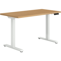 HON® Coze Worksurface With Coordinate Height-Adjustable Base, 48"W, Natural Recon/White