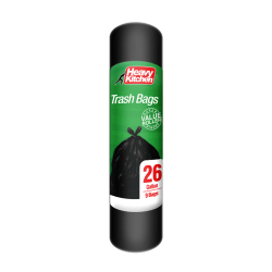 Heavy Kitchen Trash Bags, 26 Gallons, Black, Total Qty 9