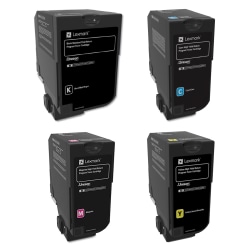 Lexmark™ CS725 Black; Cyan; Magenta; Yellow High Yield Return Program Toner Cartridges, Pack Of 4, 74C1HC0/74C1HM0/74C1HY0/74C1HK0