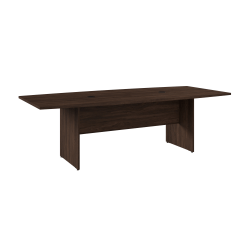 Bush Business Furniture 96"W x 42"D Boat Shaped Conference Table With Wood Base, Black Walnut, Standard Delivery