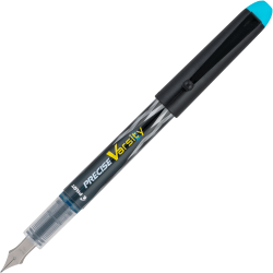Pilot Precise Varsity Fountain Pen, Medium Point, Black Barrel, Turquoise Ink