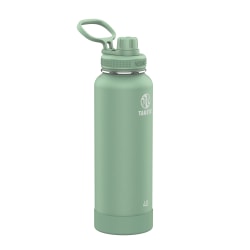 Takeya Actives Vacuum Insulated Stainless Steel Water Bottle With Spout Lid, 40 Oz, Cucumber