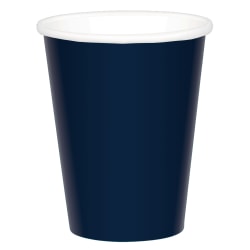 Amscan Paper Cups, 9 Oz, True Navy, 20 Cups Per Pack, Case Of 4 Packs